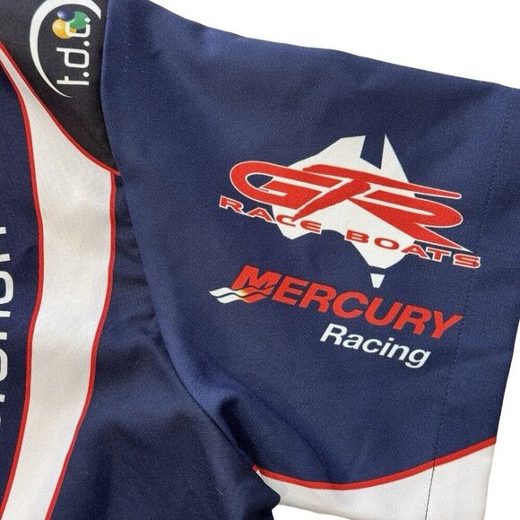 KOMBAT Trask Development Co. Button Up Graphic Shirt‎ Mens Medium Boats Racing - Picture 3 of 16